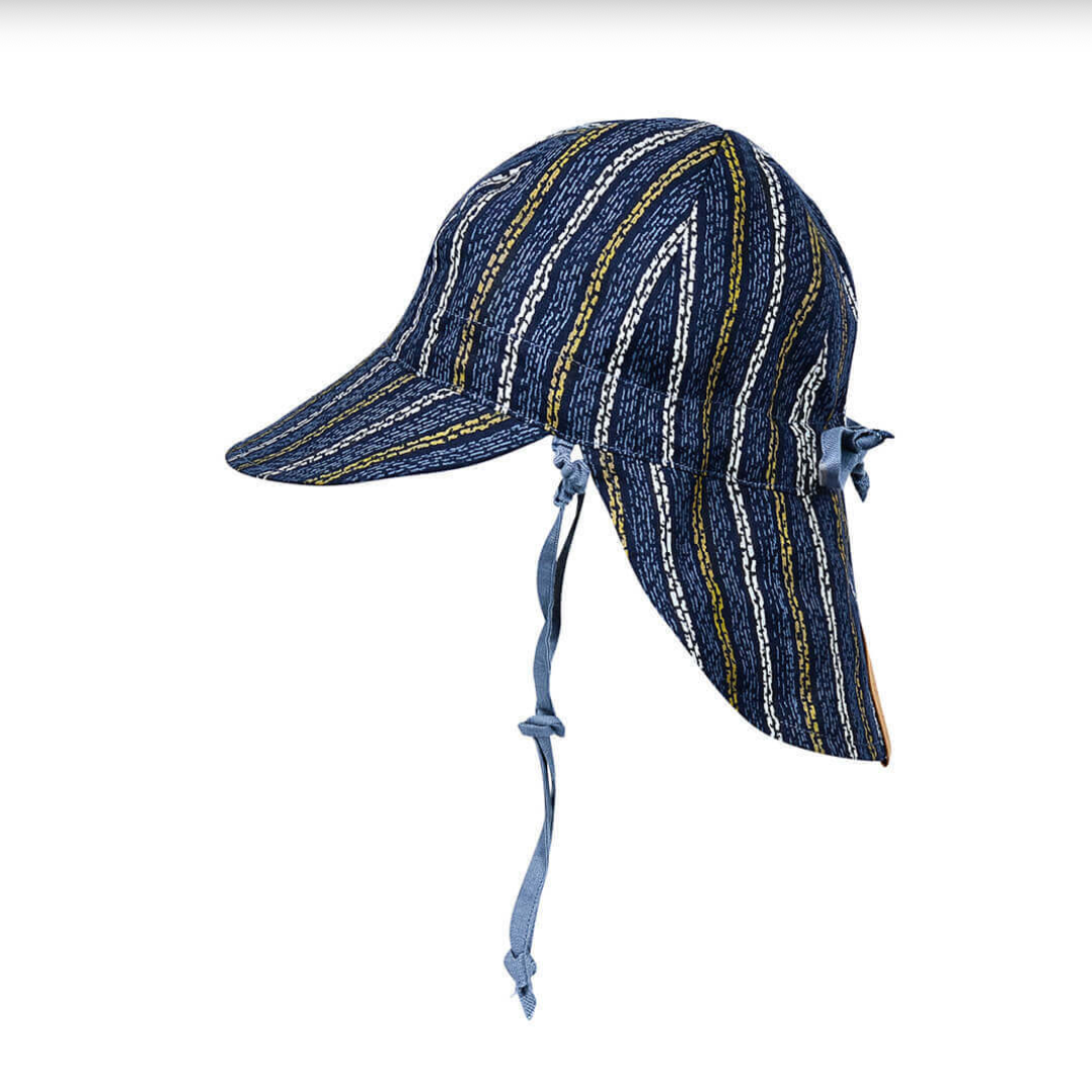 'Lounger' Baby Reversible Flap Sun Hat - Stanford/Steele