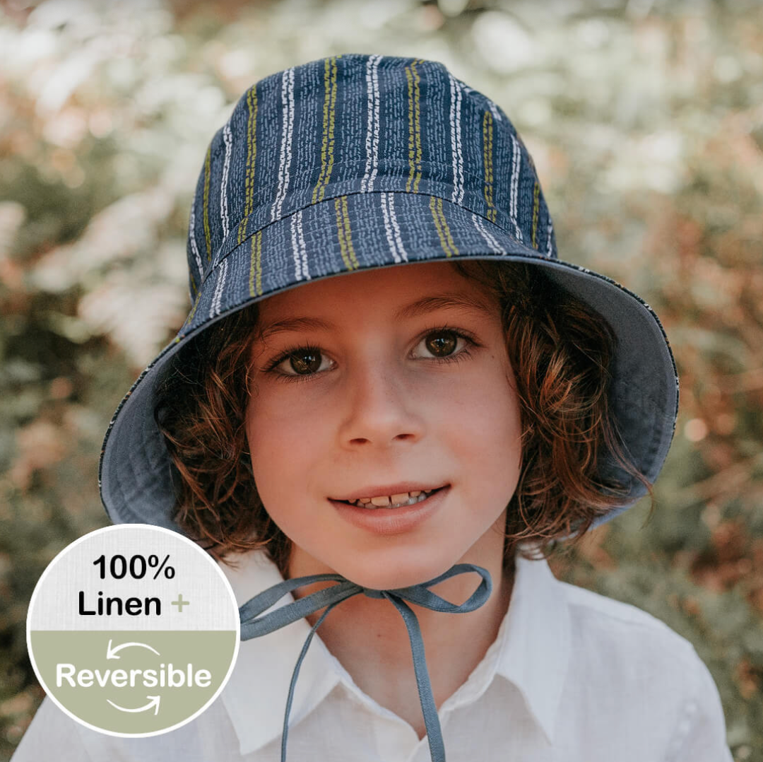 'Explorer' Kids Reversible Bucket Hat - Stanford/Steele – Minimuds