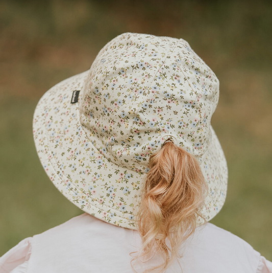 Kids Ponytail Bucket Sun Hat - Charlotte