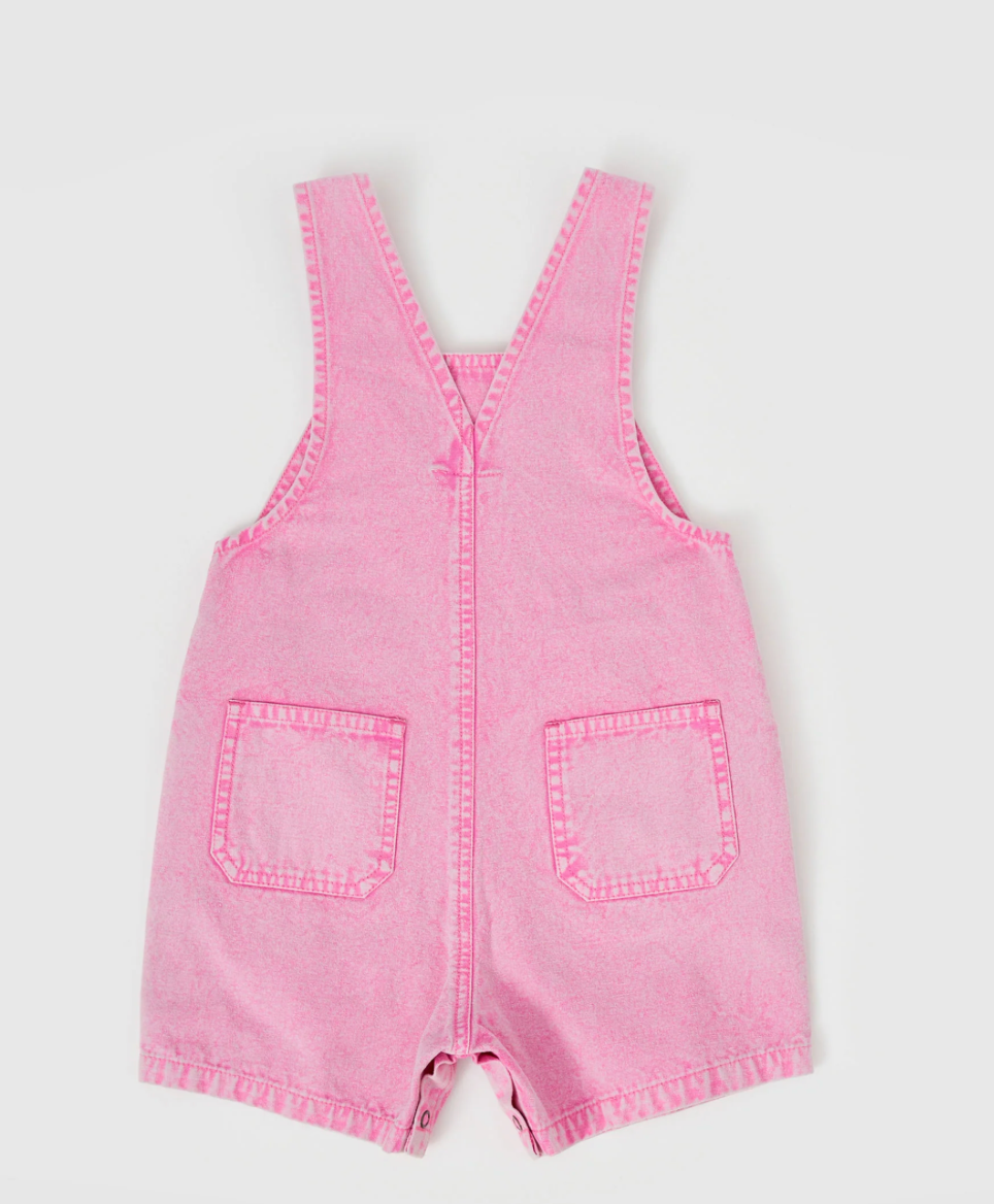 Burton Vintage Washed Denim Overalls Bubblegum