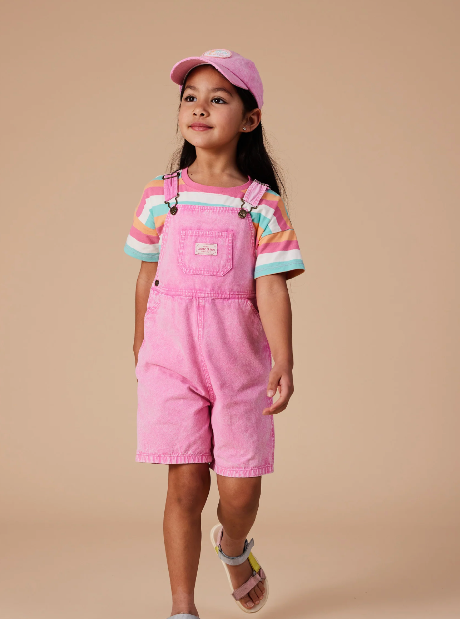 Burton Vintage Washed Denim Overalls Bubblegum