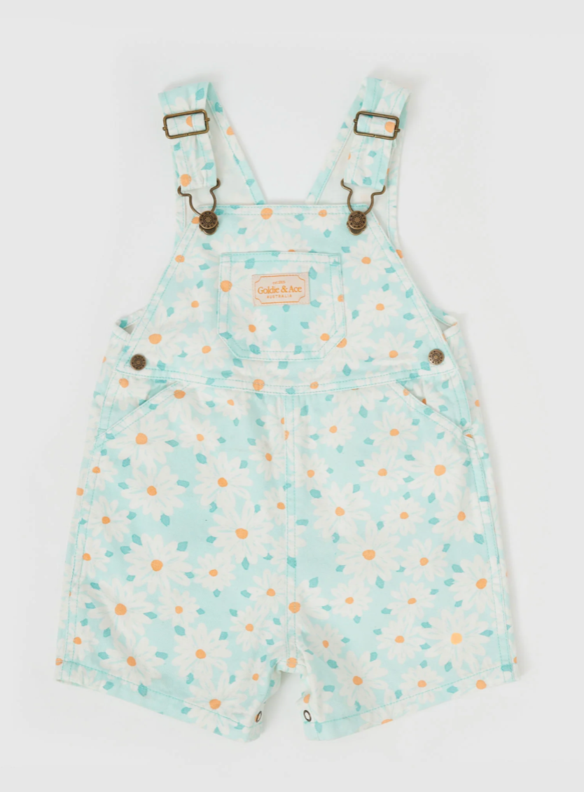 Burton Daisy Delight Denim Overalls Lagoon