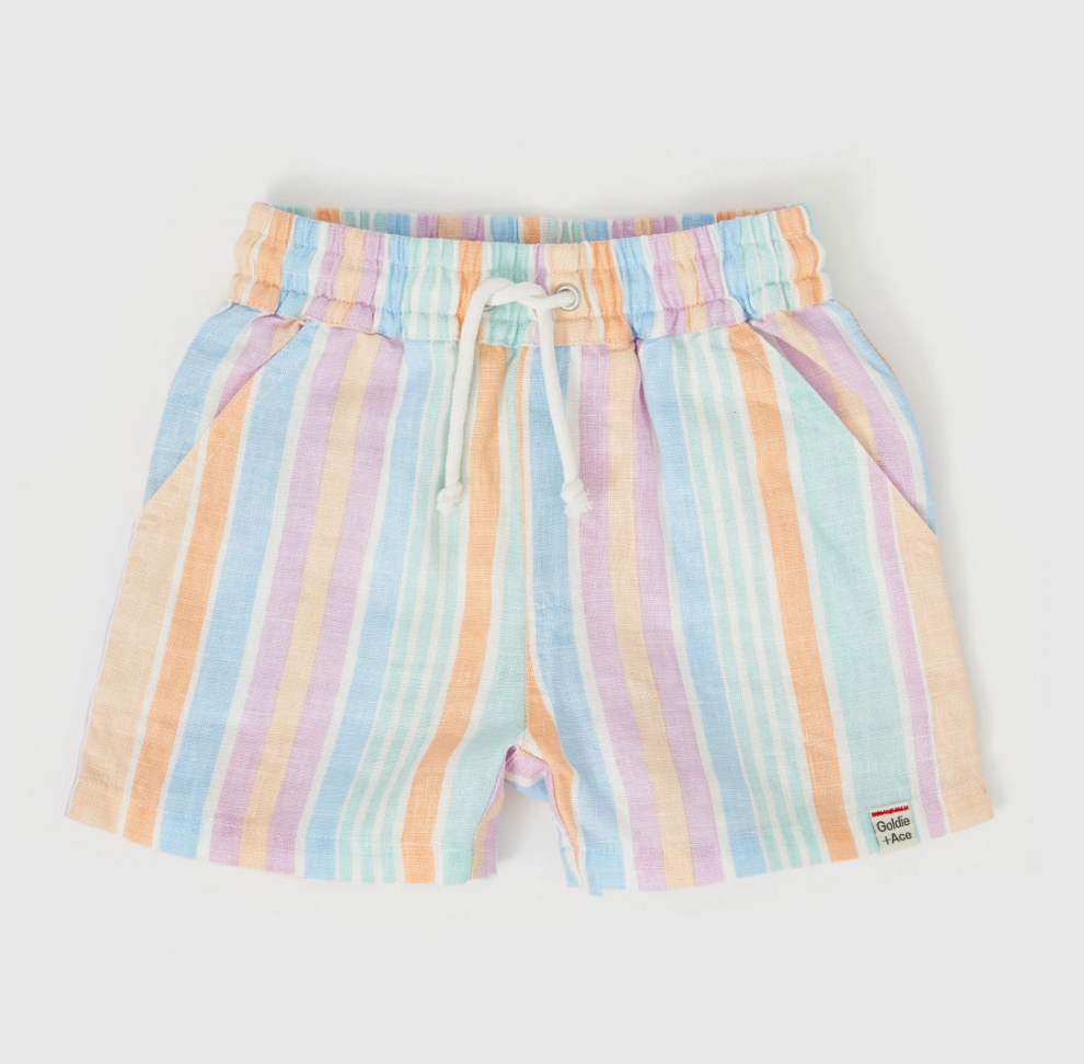 Noah Linen Shorts Pastel Stripe