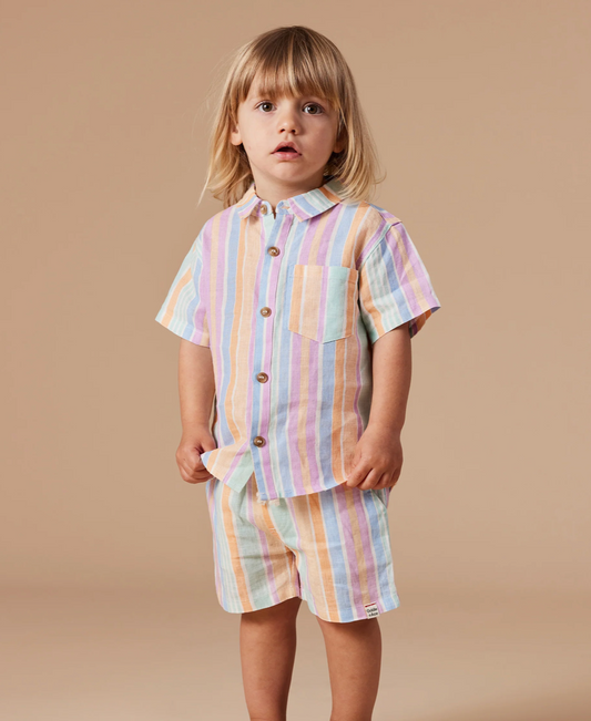 Noah Linen Shorts Pastel Stripe