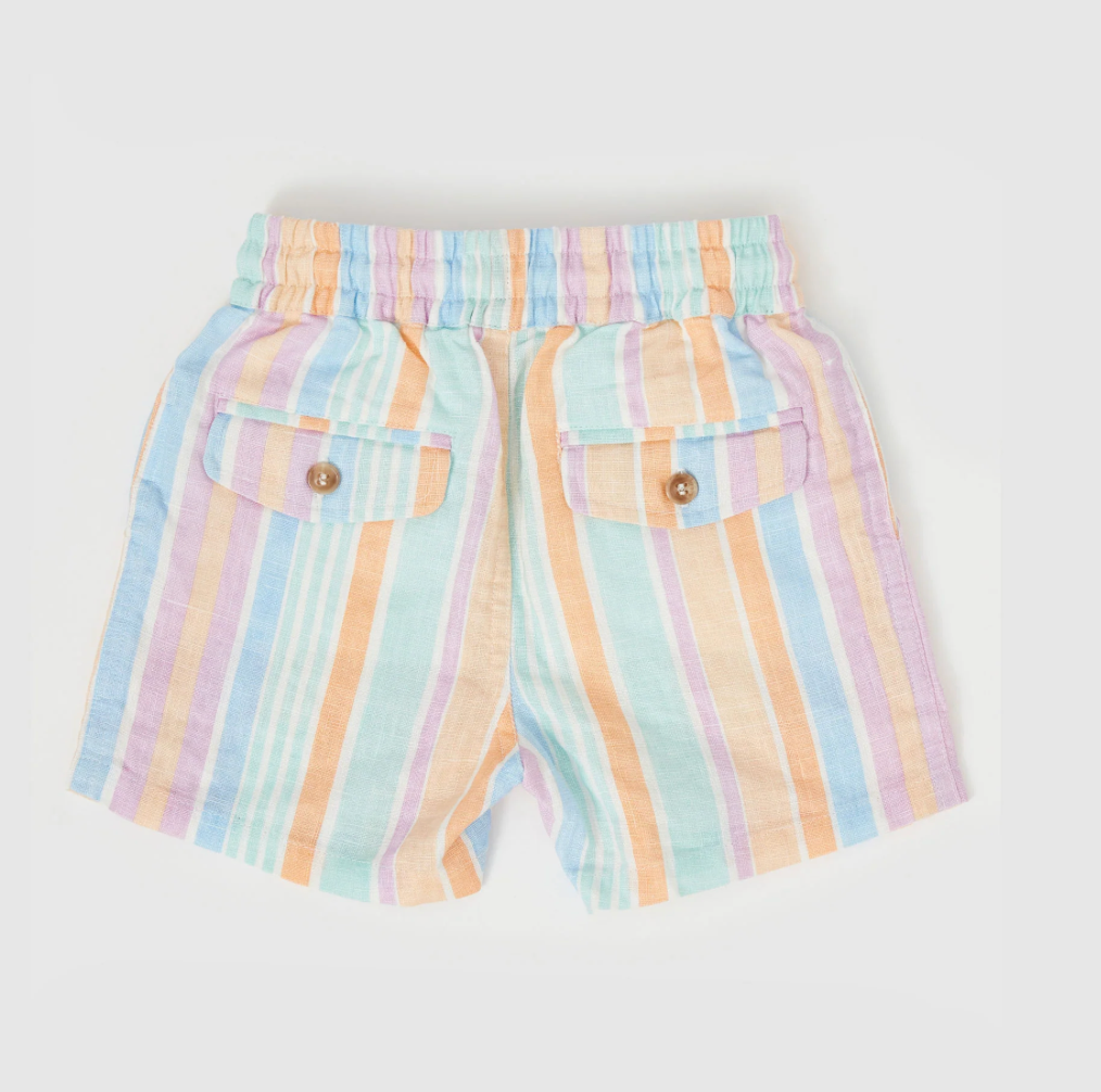 Noah Linen Shorts Pastel Stripe