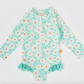 Daisy Delight Long Sleeve Swimsuit Lagoon