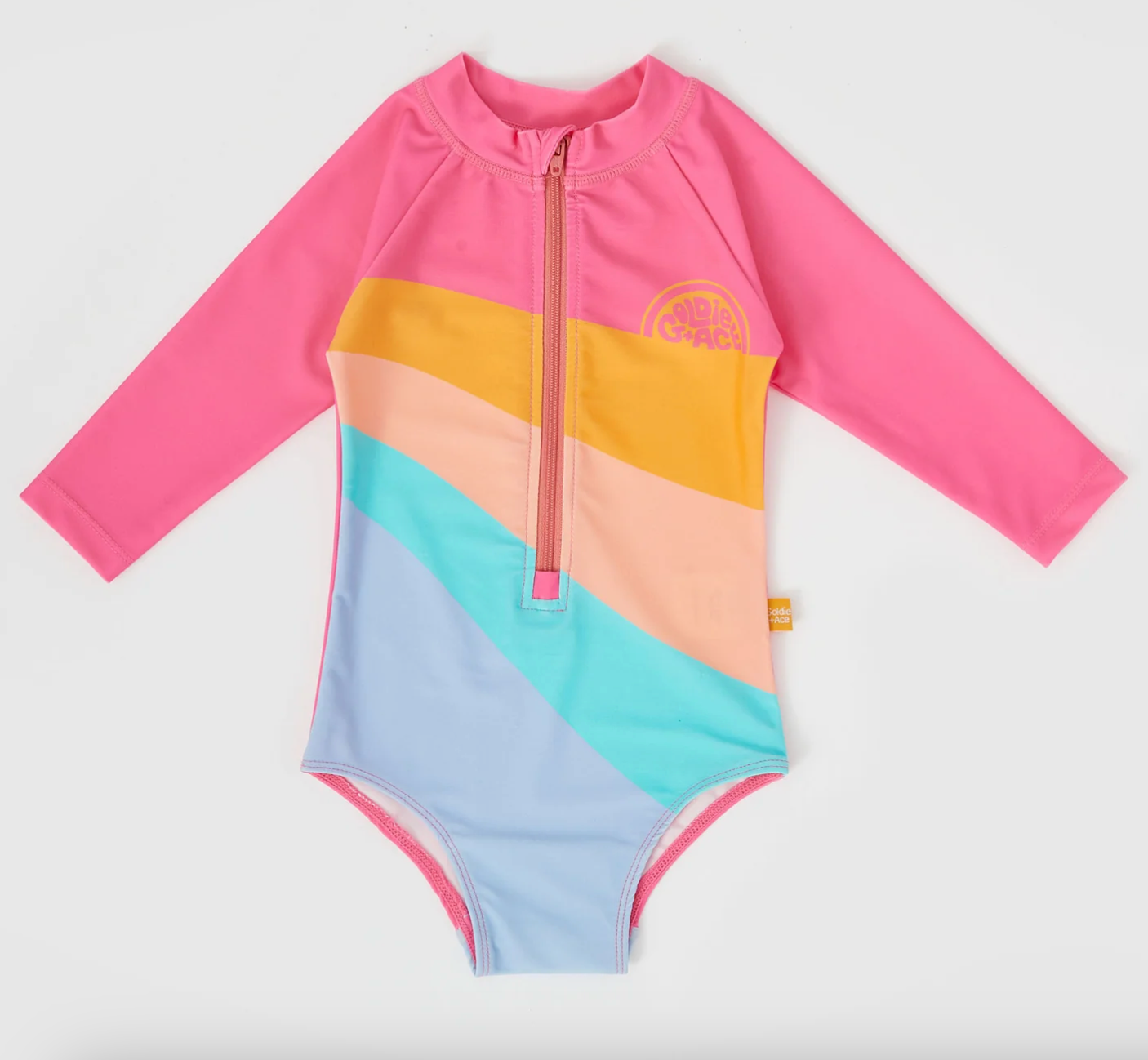 Ride The Wave Long Sleeve Swimsuit Pink Multi