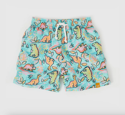 Dino Jungle Board Shorts Sea Foam