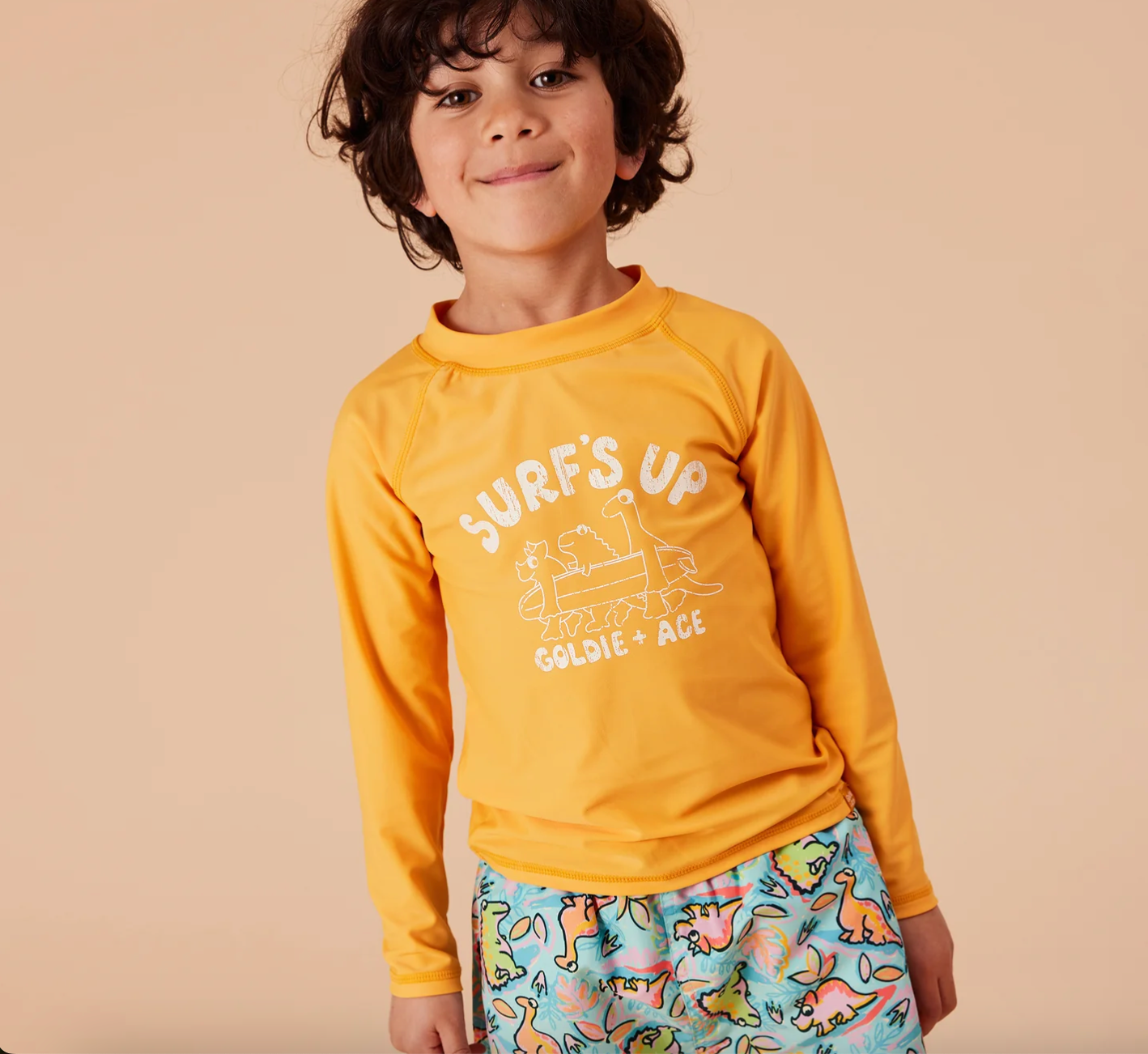 Surf's Up Dino Rashguard Golden