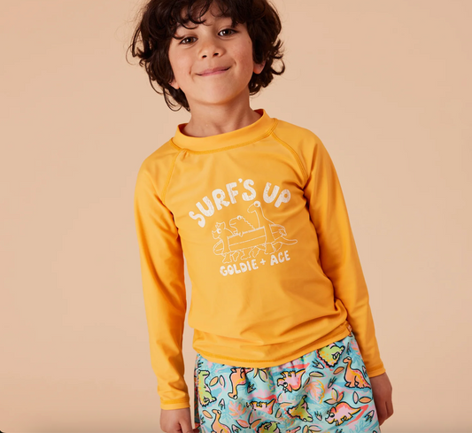 Surf's Up Dino Rashguard Golden