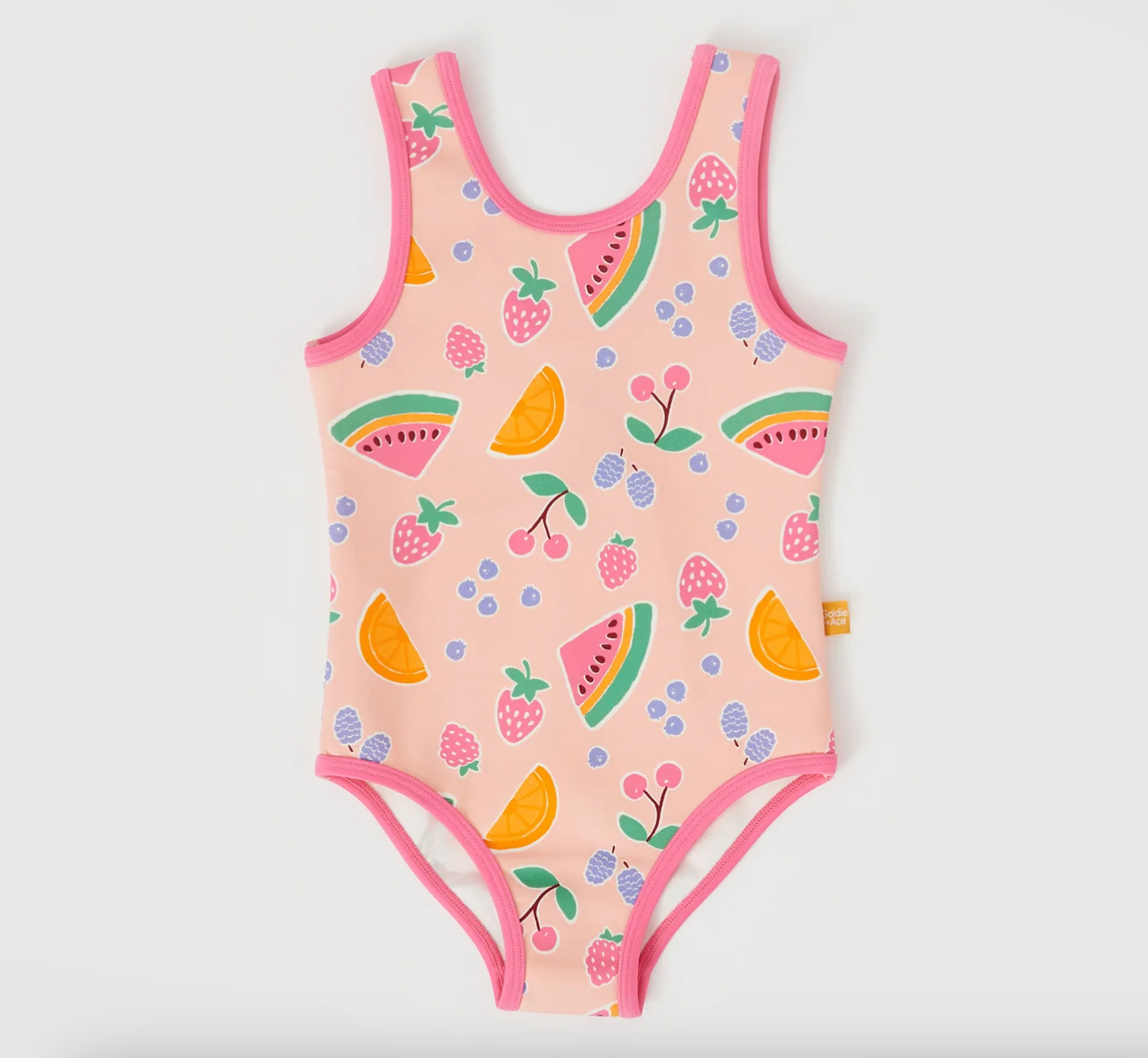 Fruit Scoop Back Bathers Peach Multi