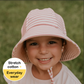 Kids Ponytail Bucket Sun Hat - Pink Stripe