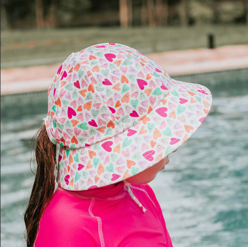 Ponytail Swim Bucket Beach Hat - Sweetheart