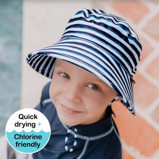 Kids Classic Swim Bucket Beach Hat - Nicki Stripe