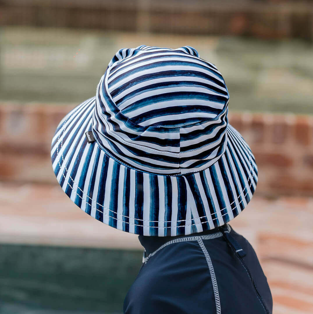 Kids Classic Swim Bucket Beach Hat - Nicki Stripe