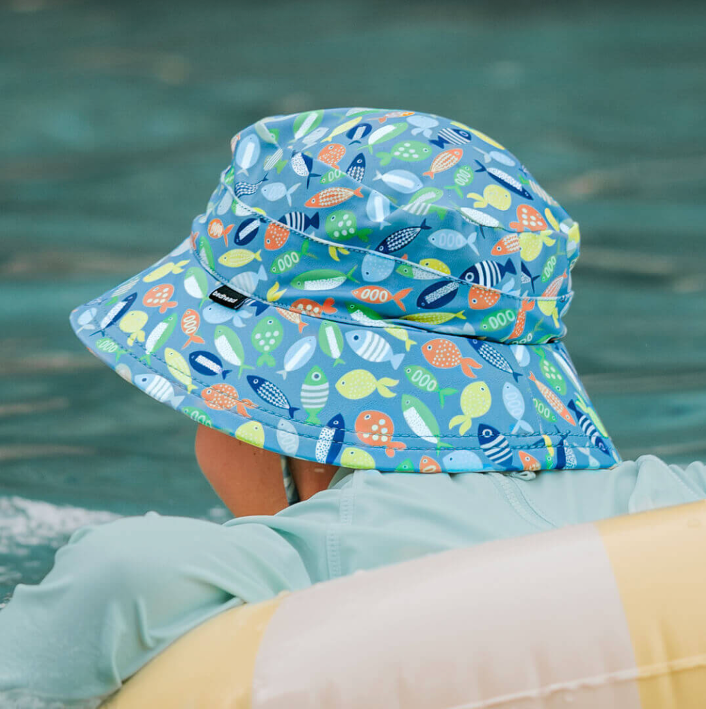 Kids Classic Swim Bucket Beach Hat - Pisces