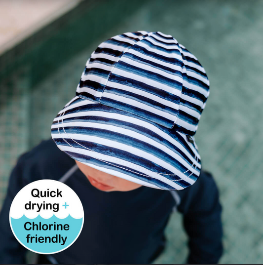 Kids Swim Legionnaire Flap Beach Hat - Nicki Stripe