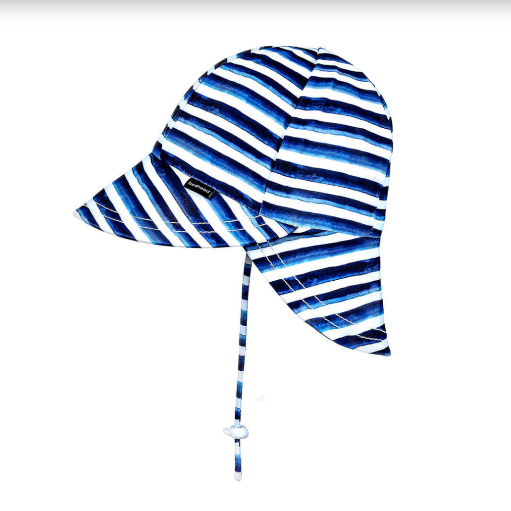 Kids Swim Legionnaire Flap Beach Hat - Nicki Stripe