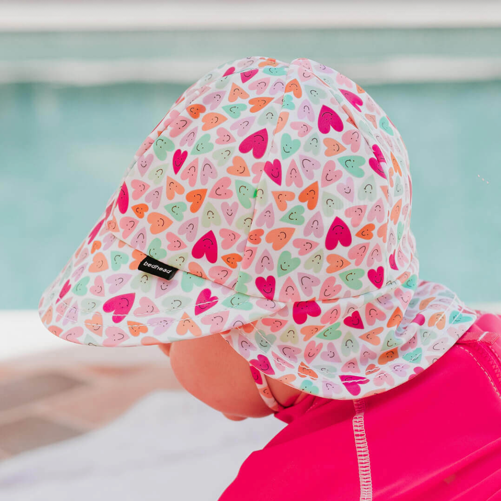 Kids Swim Legionnaire Flap Beach Hat - Sweetheart