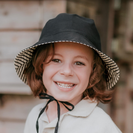 'Explorer' Kids Reversible Bucket Hat - Bobbie/Ebony