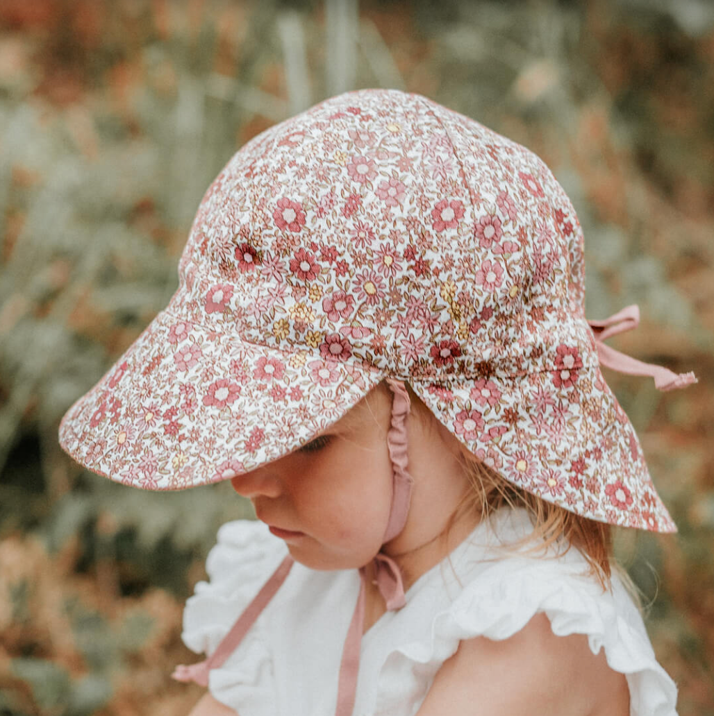 'Lounger' Flap Sun Hat - Ramble / Rosa