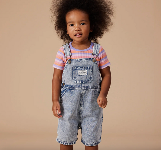 Burton Vintage Washed Denim Overalls Light Denim