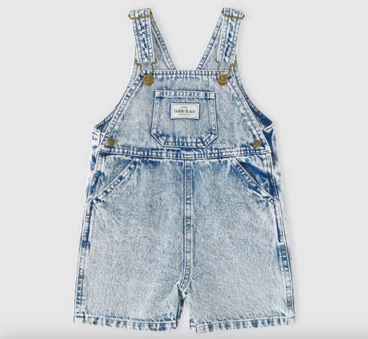 Burton Vintage Washed Denim Overalls Light Denim