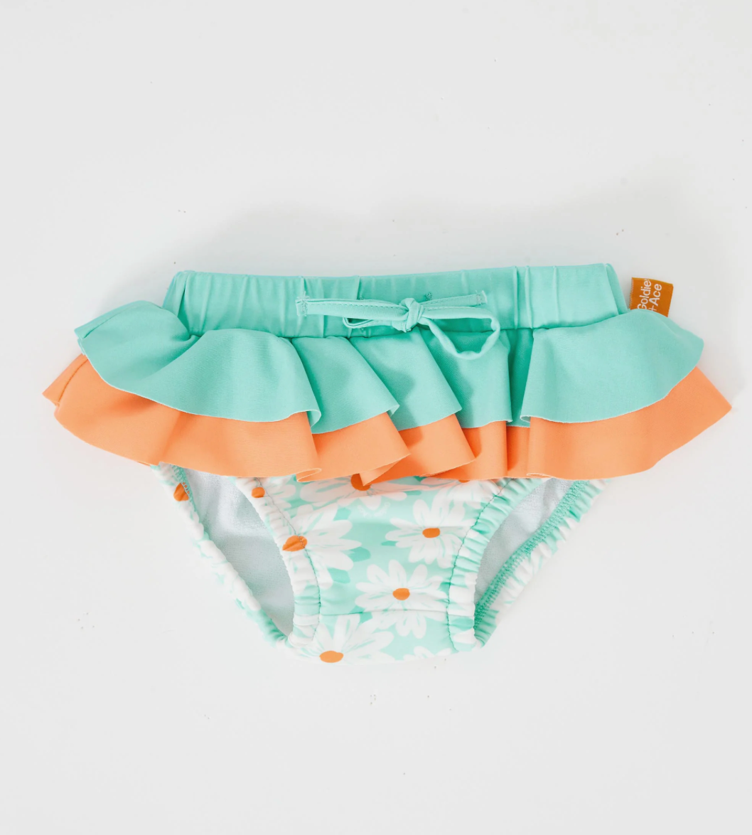 Daisy Delight Frill Waist Swim Nappy Lagoon