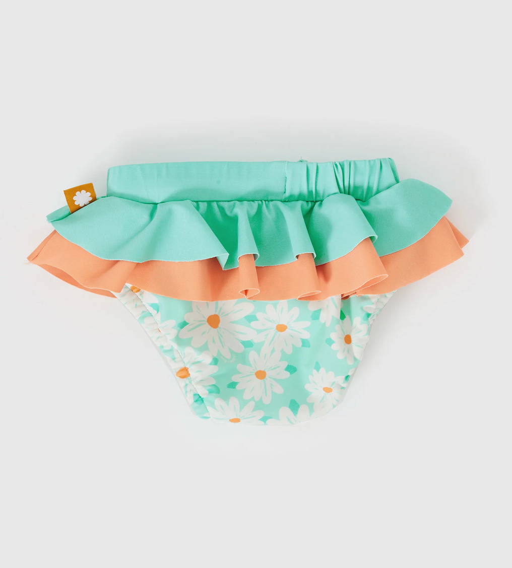 Daisy Delight Frill Waist Swim Nappy Lagoon