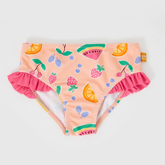 Fruit Salad Frill Leg Bikini Bottom Peach Multi