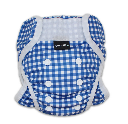 Swim nappy and wet bag - Blue Check