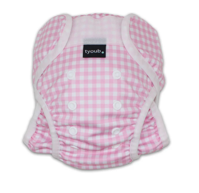 Swim nappy and wet bag - Pink Check