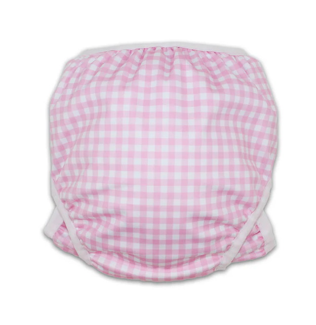 Swim nappy and wet bag - Pink Check