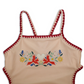 Embroidered Swimsuit Vanilla Fire Bird Placement Print