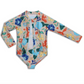 One Piece Long Sleeve Zip-up Surfsuit Phoenix Print