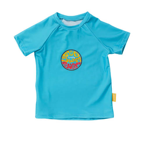 Kids Short Sleeve Rash Guard Aqua | Eco Swim