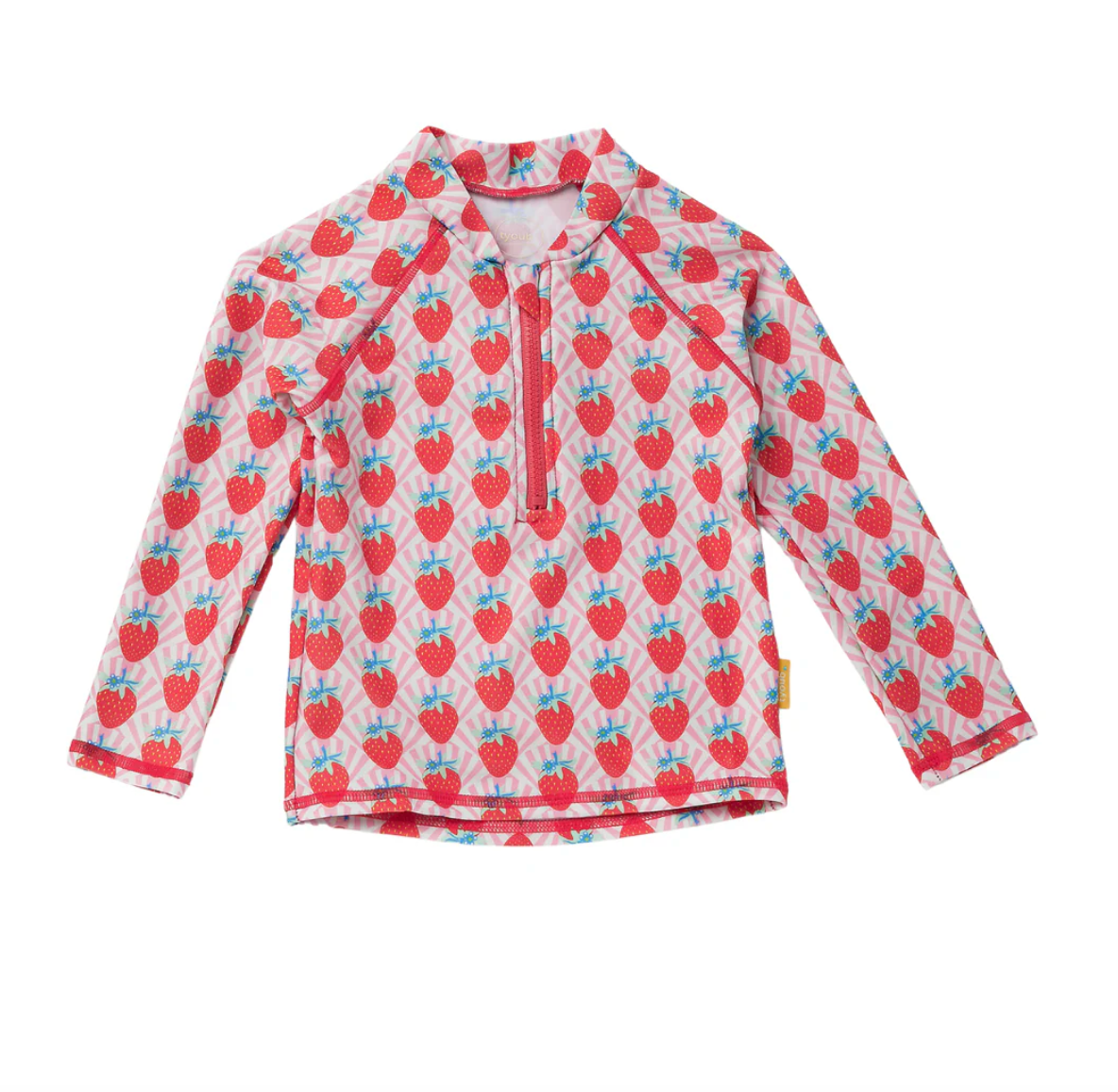 Kids Long Sleeve Rash Guard Recycled Strawberry Sundae