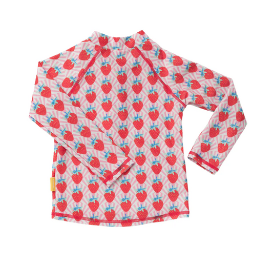 Kids Long Sleeve Rash Guard Recycled Strawberry Sundae