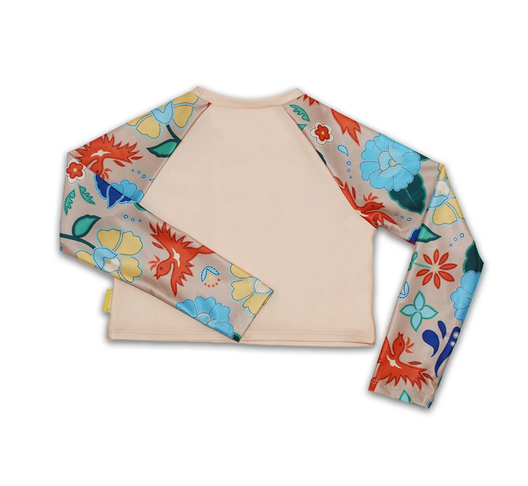 Kids Long Sleeve Cropped Rash Vest Phoenix Print