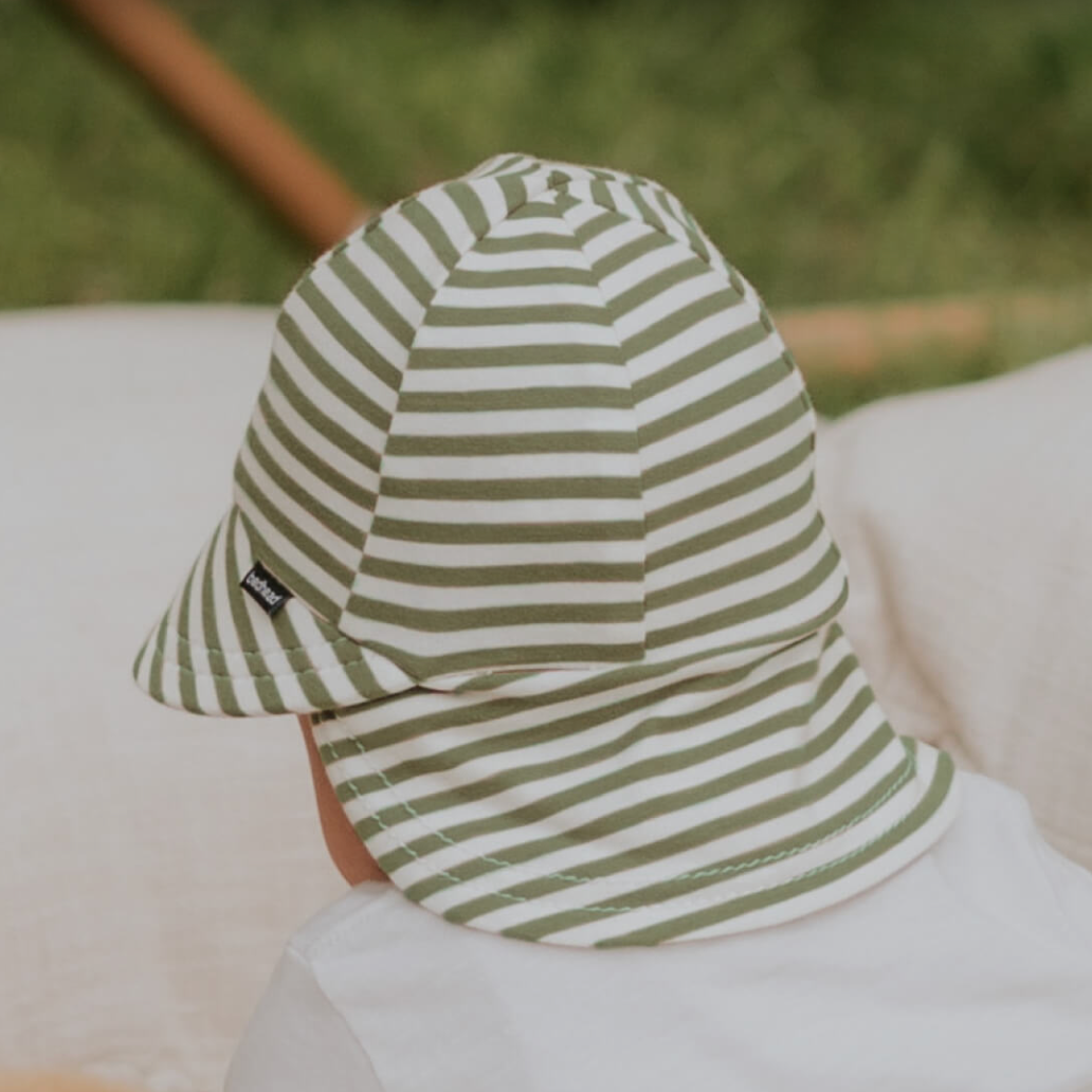 Legionnaire Flap Sun Hat - Khaki Stripe