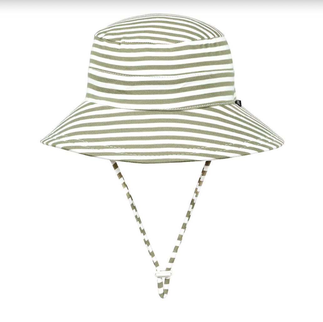 Classic Bucket Sun Hat - Khaki Stripe