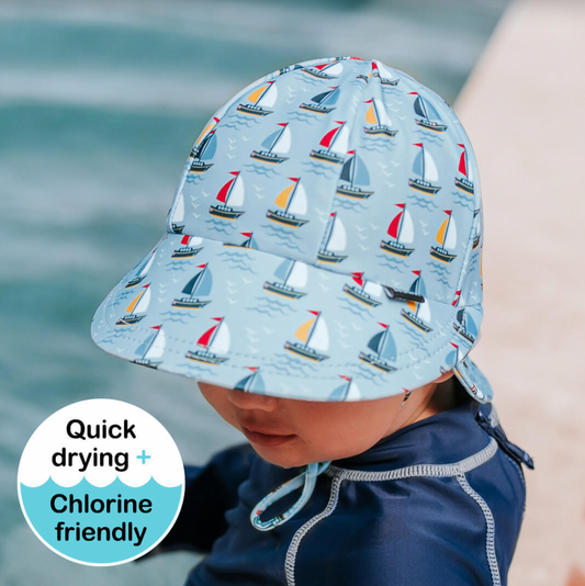 Kids Swim Legionnaire Flap Beach Hat - Sails