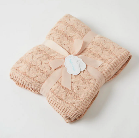 Aurora Cable Knit Baby Blanket