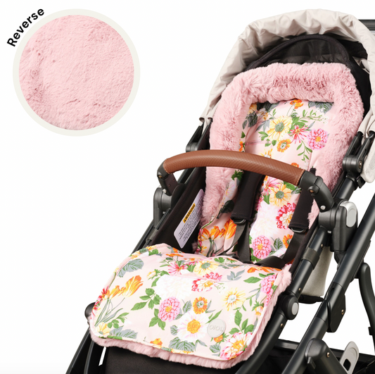 Cozy Fleece Pram Liner - Garden Party