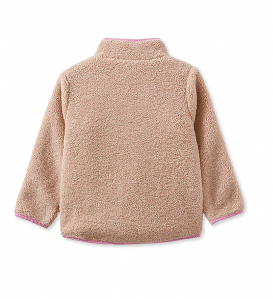 Colour Block Sherpa Jacket - Natural