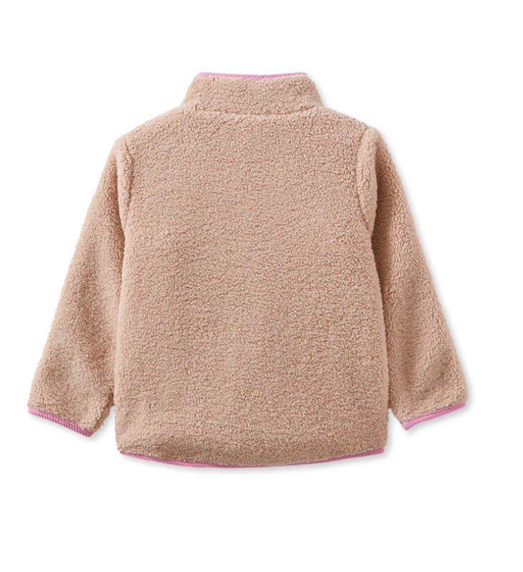 Colour Block Sherpa Jacket - Natural