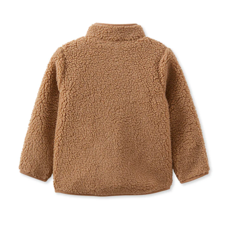 Colour Block Sherpa Jacket - Tan