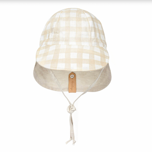 'Lounger' Flap Sun Hat - Flynn / Flax