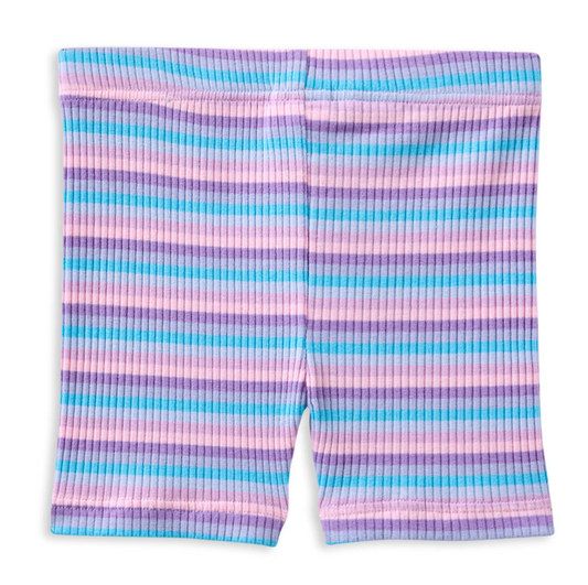 Lilac Stripe Rib Bike Short
