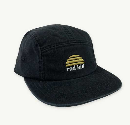 Rad Kid 5 Panel Cap Washed Black
